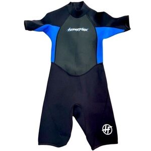 HYPERFLEX 2MM BACK ZIP WETSUIT, BLUE & BLACK, YOUTH SIZE 12